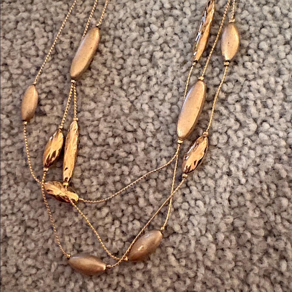 Monet Layered Gold Tone Bead Necklace - Picture 3 of 3